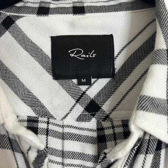 Rails Size M White and Black Flannel - Picture 2 of 3